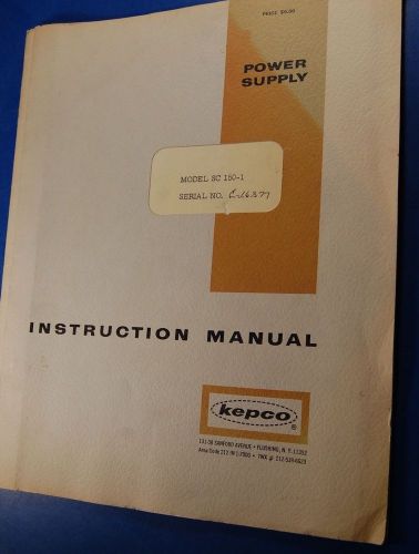 Kepco SC 150-1 Power Supply Instruction Manual §