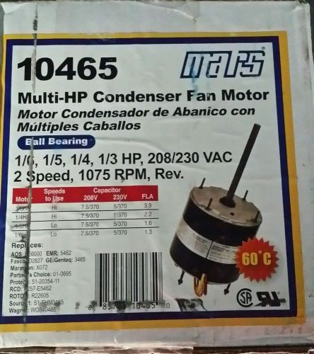 MARS 10465 Condenser Fan Motor BB51AS006822 1/3HP 208/230V 1075RPM 60Hz 1PH