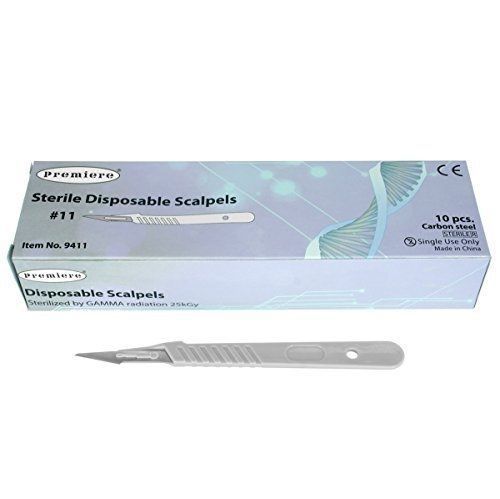 Premiere 9411 disposable scalpels with #11 high-carbon ...fast free usa shipping for sale