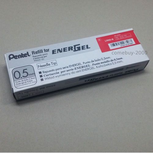 12 pcs Pentel Energel Refill 0.5mm Red color Needle Tip Made in Japan - LRN5-B