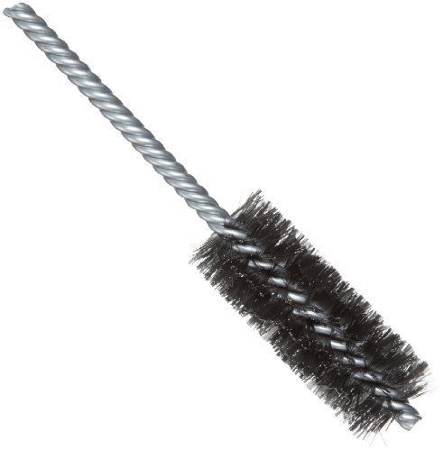 Weiler power tube brush, steel, round shank, double stem, double spiral, 1&#034; wire for sale