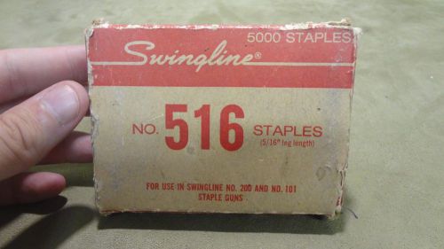 USED Swingline No. 516 5000 Staples 5/16&#034; leg length box is about 3/4 full