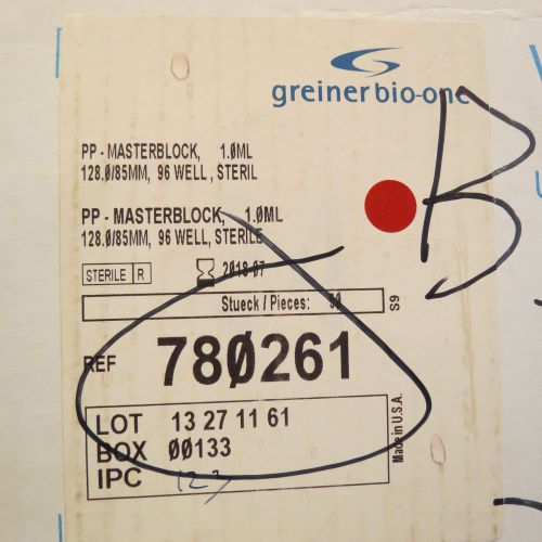 Case/50 Greiner Bio-One 96 Well MasterBlocks 1mL # 780261