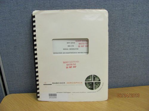 BABCOCK MODEL RPT-1271B/BSG-17R: Signal Generator - Op&amp;Maint Instructions #17145