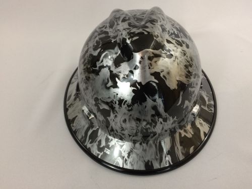 MSA V-Gard Hard Hat W/Fas-Trac Naughty Fire Hydrographic Print OSHA/CSA