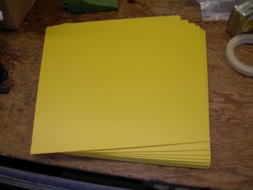Yellow styrene polystyrene plastic sheet .060&#034; thick 6&#034; x 6&#034; lot of 10 sheets for sale