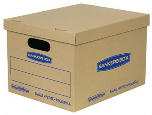 Bankers Box SmoothMove Classic Moving Boxes, Tape-Free Assembly, Small, 15 X 12
