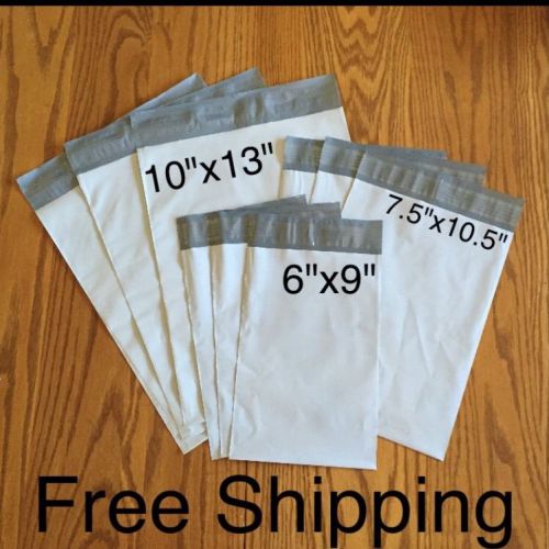 (500) Mixed Poly Mailers 6x9, 7.5x10.5, 10x13