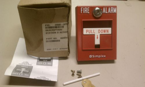 *NEW* Simplex Model 2099-9754  Manual Keyed Pull Station Fire Alarm J275