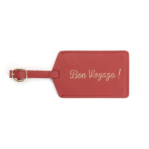 ROYCE Luxury Luggage Hang Tag ID in Genuine Leather &#039;Bon Voyage&#039;