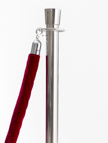 Red Velvet Stanchion Rope with Silver Clasp
