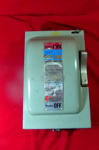 GOULD SIEMENS ITE F351 30A 600 3 POLE FUSIBLE  DISCONNECT SWITCH
