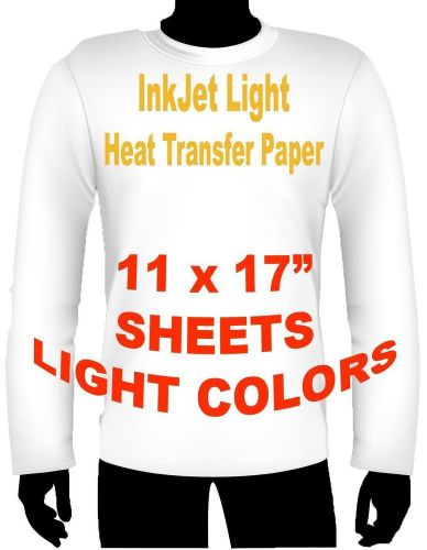 Inkjet iron on heat transfer paper light 525 pk 11 x 17&#034; for sale