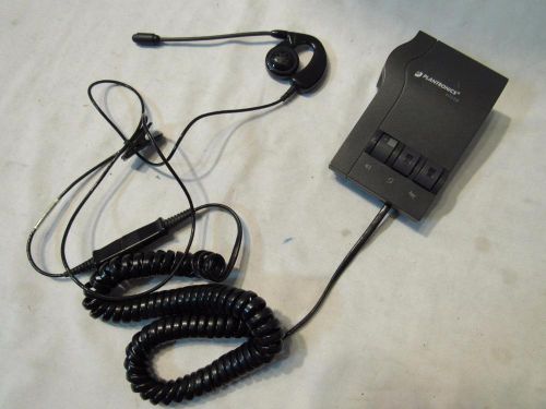 Plantronics Vista M12 Amplifier w/ Plantronics Handsfree Headset Drawstring bag