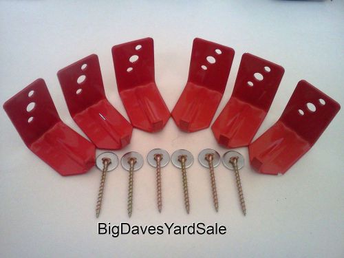 (6 Wall Hooks) Universal Bracket or Hanger for 10,15 or 20 lb Fire Extinguishers