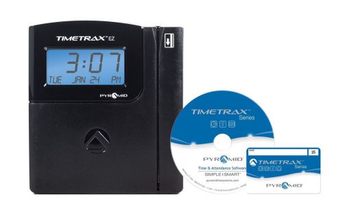 Pyramid timetrax ttez auto-totaling swipe card time clock system complete wit... for sale
