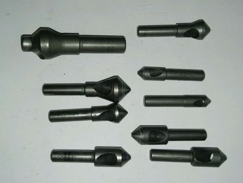 Lot of 9 Weldon Countersinks DB18 &amp; DB14 90* and 82* #5 #6 #10 HS Tools
