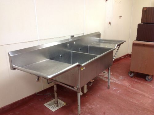 2 Compartment Stainless Commercial Sink 96&#034; X 28&#034;