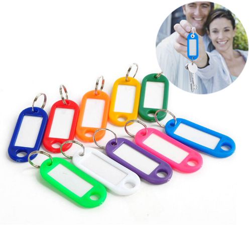 10 Pieces Key ID Label Tag Chain with Key Ring RANDOM Color