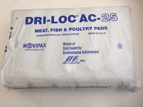 DRI-LOC 4x7&#034; AC-25 MEAT, FISH &amp; POULTRY PADS (Bundle of 2000 Pads)