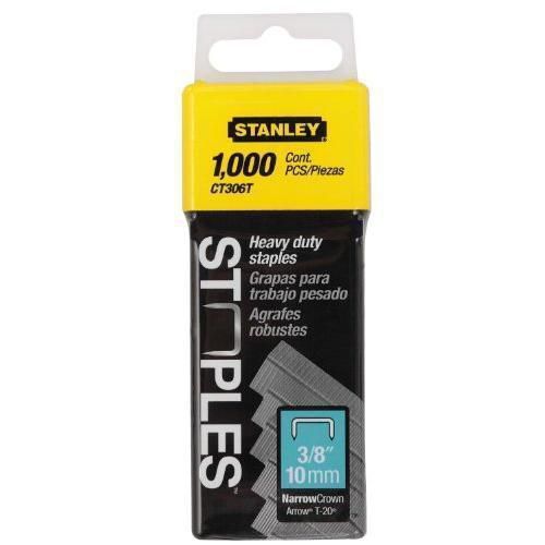 Stanley Ct306T Heavy Duty Flat Narrow Crown Staples, 3/8 Inch, 4000 count New