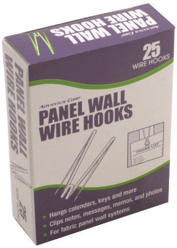 Advantus Panel Wall Wire Hooks, Silver, 25 Hooks per Pack (75370)by Advantus AOI