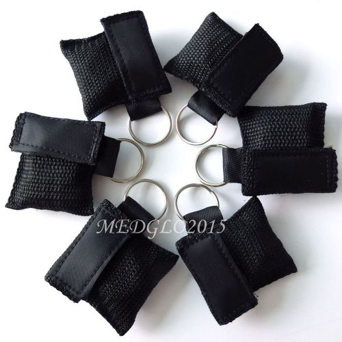 100pcs CPR MASK WITH KEYCHAIN CPR FACE SHIELD AED BLACK COLOR NEW