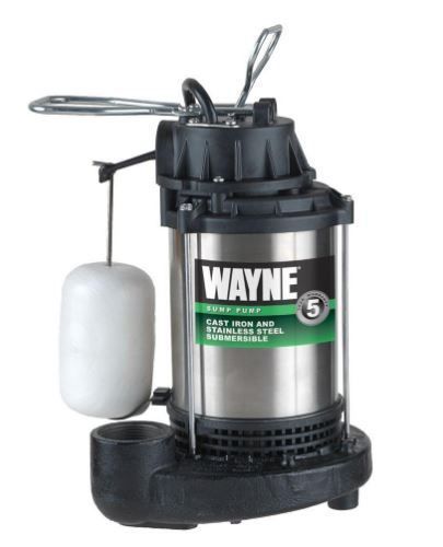New Home Wayne Submersible Cast Iron Sump Pump 3/4 HP Switch Stainless Flooding