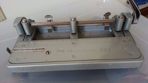 Vintage Wilson Jones Hummer Metal 3 Hole Punch Adjustable Paper Made in USA