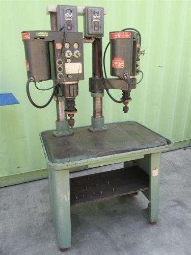 Twin head 1/2 hp dumore series 24-062 automatic drill press unit 8.5&#034; throat for sale