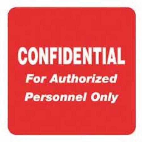 Tabbies 40570 Medical Labels for Confidential, 2 x 2, Red, 500/Roll