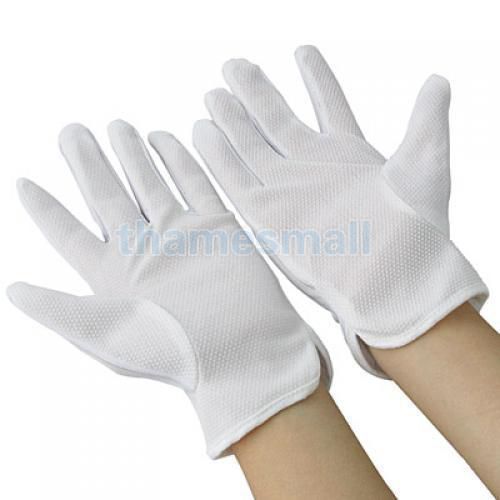 1 Pair White Breathable Anti-static Antiskid Gloves PC Computer Repair  Working