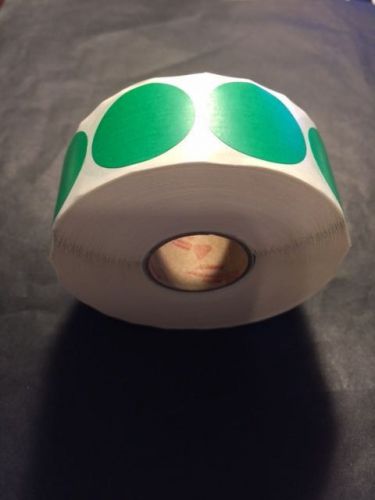 1&#034; round green circle labels 1000 per roll great stickers for sale