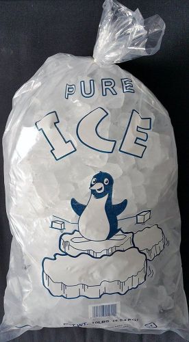 Plastic 10 Lb. Ice Bags - 12&#034; X 22&#034; 1.6 Mil Thick Bags 100 Bags with Twist Ties