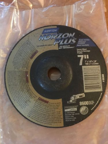 NORTON 7 X 1/4 X 7/8 In. NorZon Plus Depressed Center Wheel Type 28 Saucer