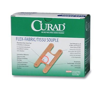 Curad Flex-Fabric Bandages - Knuckle (2 Boxes - 100 Bandages per Box)
