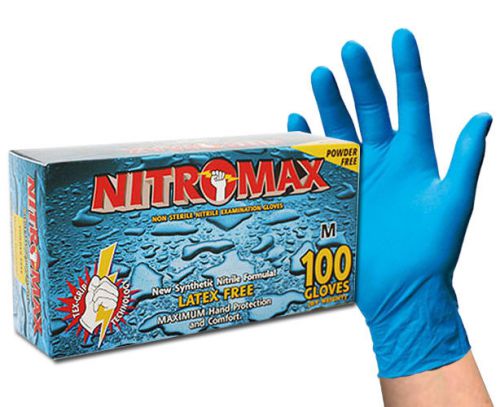 NITROMAX Tex-Grip Powder Free Blue Nitrile disposible Gloves 5mil - Case of 1000