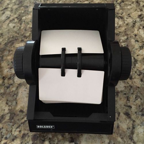 ROLODEX 2254D Large Steel Roll Top Rotary File-HOLDS 1000 Cards-w/Cards