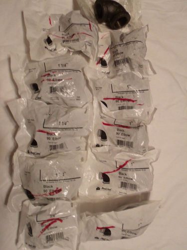 Black iron pipe fitting lot bundle or by piece 90/45 degree elbow various sizes for sale