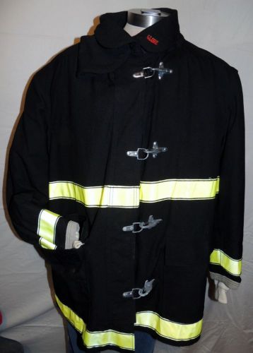 Globe firefighter suits: fire turnout coat bunker gear 48/35 07/99 black for sale
