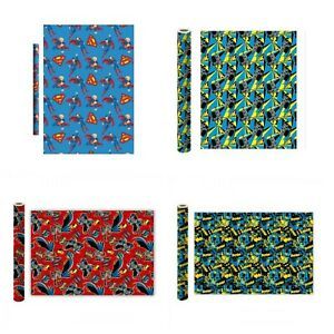 DC Batman Superman Wrapping Coated Paper For Gifts 2,4,6,8,10 Rolls