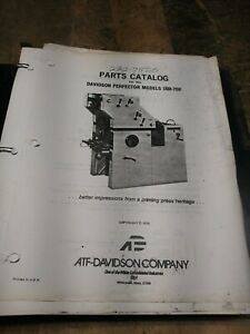 ATF-Davidson Parts Manual for 502-702 Perfector printing press