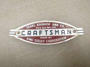 Name Plate Badge Craftsman King Seeley  4 3/8&#034; Jointer 103.23340