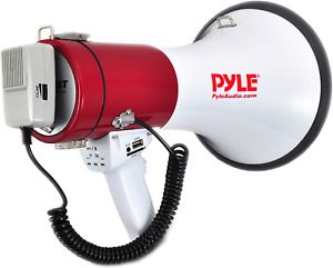 Megaphone Speaker PA Bullhorn Built in Siren and 50W Adjustable Volume Control
