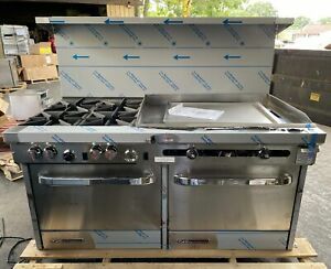 SOUTHBEND S601DD-3TR 60&#034; NATURAL GAS RANGE W/ 4 BURNERS AND 1 36” GRIDDLE