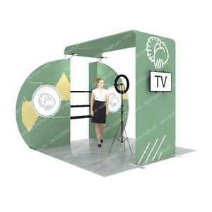10ft Custom Fabric Trade Show Display Booth System with Shelves All Included