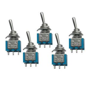 5x Miniature On/On Toggle Switch 6 PIN 2 Positive SPST