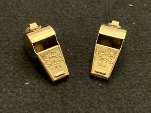 Pair of Solid Brass American Classic Whistles - Made in the USA