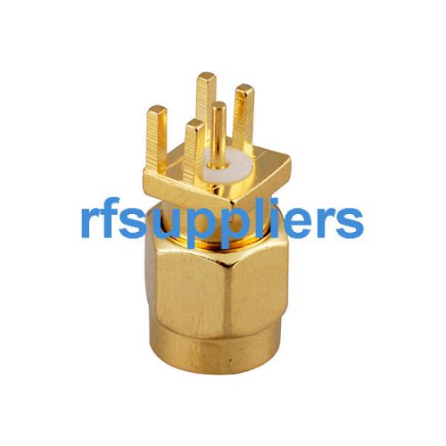 Sma plug male pin end launch pcb mount vertical goldplated st rf connector 1.6mm for sale