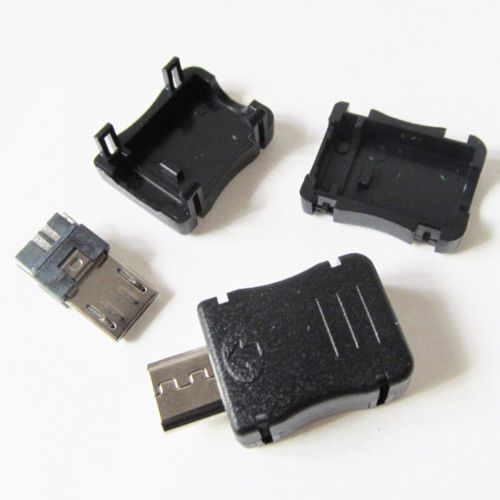 100 sets micro usb male plug connector micro 5pin with cover for sale
